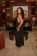 Load image into Gallery viewer, &#39;ELEGANCE&#39; Backless Drape Maxi Dress BLACK
